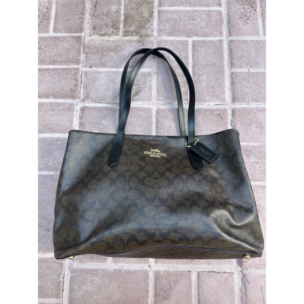 Coach Signature Large Avenue Carryall Tote Bag Brown/black